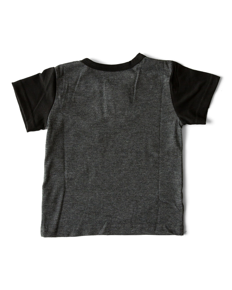 
            
                Load image into Gallery viewer, The Littlest Prince Black &amp;amp; Charcoal Block Henley Shirt is for the fashionable little gentleman who likes to take casual up a notch. This cool t-shirt is super comfy and can even be worn under a nice sports jacket with jeans. This set is perfect for stylish brothers as well as for matching daddy!
            
        