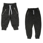The Littlest Prince French Terry Moto Sweatpants are perfect for a super comfy yet fashionable look. These pants have an elastic waistband and the ankles have a cuffed hem. They also have zipper pockets and moto stitching by the knees.  Make sure to get an extra pair for daddy! Have them matching from head to toe!