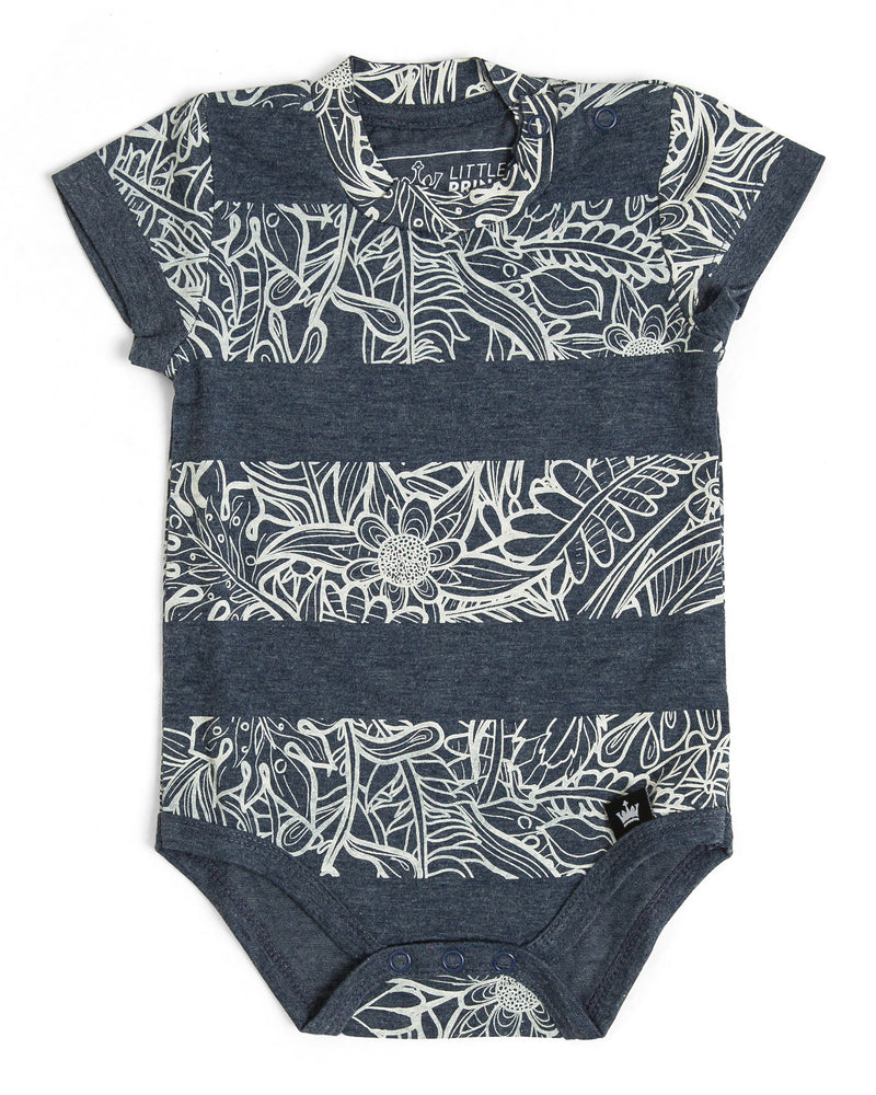 
            
                Load image into Gallery viewer, The Littlest Prince Navy &amp;amp; Cream Tropical Tee is perfect for island vacations or Spring/Summer days. The tropical print along with the bold blue colors will definitely have your little man standing out. This set is perfect for stylish brothers as well as for matching daddy
            
        